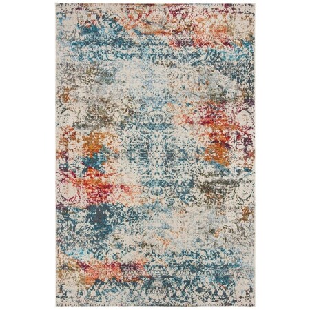 Safavieh 6 ft. 7 in. x 9 ft. 2 in. Luxor Power Loomed Rectangle Area Rug Ivory & Blue LUX308A-6
